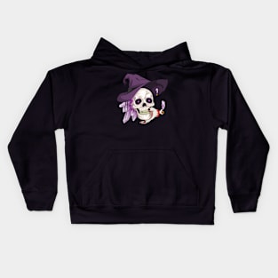 Wiccan Crystal Skull Witch Kids Hoodie